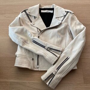 IRO Cream leather moto jacket paris, France size 36 see pics